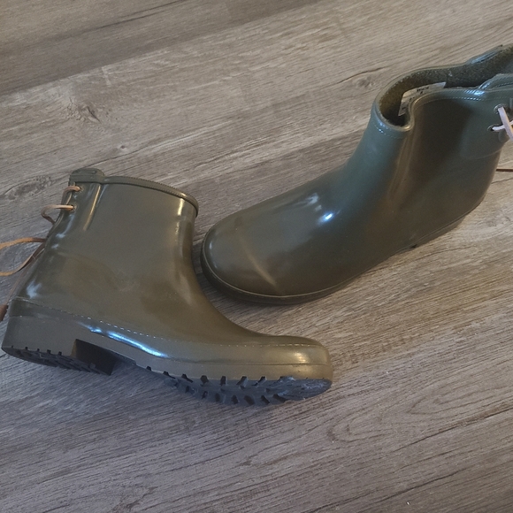 SPERRY WALKER TURF RAIN BOOTS HTF ARMY GREEN Color! - Picture 4 of 4